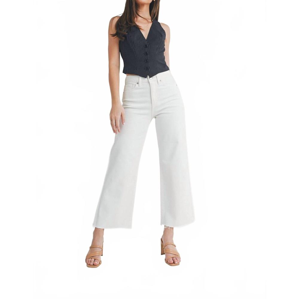 NEW JBD. bianca slim wide leg pants in white